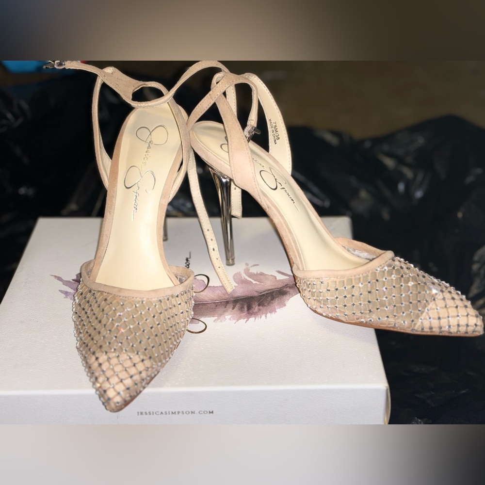 Jessica Simpson gold heels